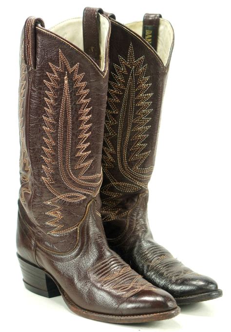 Dan Post Women's Dark Chocolate Brown Leather Vintage Western Cowboy ...