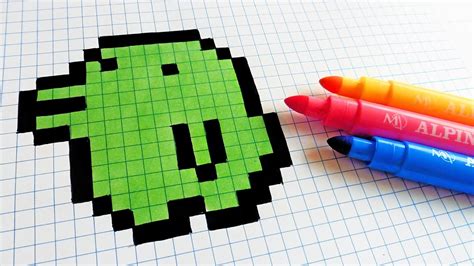 Handmade Pixel Art - How To Draw a Tamagotchi #pixelart - YouTube