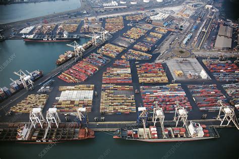 Container terminal, Durban Harbour, South Africa - Stock Image - C053 ...