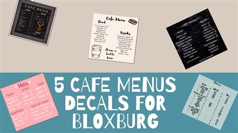 Bloxburg Menus Bloxburg Menu 2020 Bloxburg Roblox Decals Cafe Sign | Porn Sex Picture