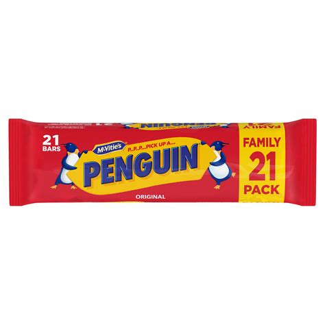 McVitie's Original Penguin Chocolate Biscuit Bars 21 x 24.6g (516.6g) | Chocolate Biscuits ...