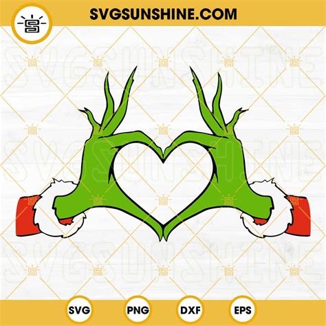 Christmas Grinch Hand SVG, Grinch Heart Hands SVG, Grinch Christmas SVG | ubicaciondepersonas ...