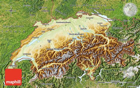 Switzerland Physical Map