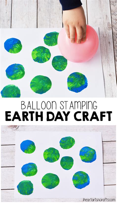 Balloon Stamping Earth Day Craft For Kids | Earth day crafts, Preschool ...