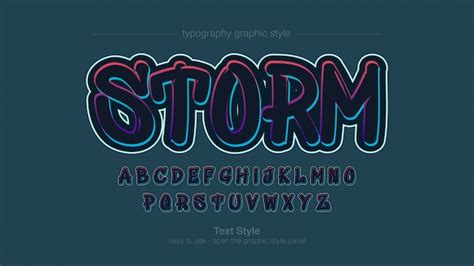 Premium Vector | Colorful neon stroke graffiti font style