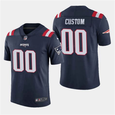 New England Patriots #00 Custom Color Rush Limited Home Jersey - Navy