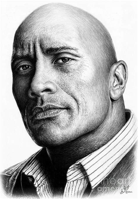 Dwayne The Rock Johnson Drawing by Andrew Read | Pencil portrait ...