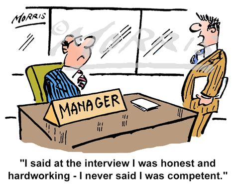 Manager employee interview cartoon – Ref: 0676col | Business cartoons