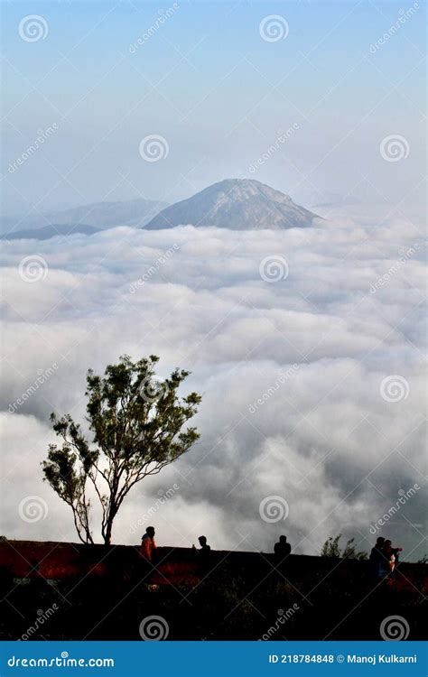 Sunrise View Point at Nandi Hills. Stock Photo - Image of wind, station ...