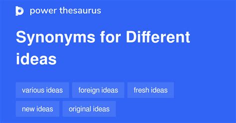 Different Ideas synonyms - 158 Words and Phrases for Different Ideas