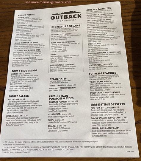 Outback Steakhouse Menu And Prices 2024 - Feliza Christabel