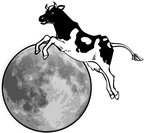 Cow Jumped Over The Moon Clipart | Free download on ClipArtMag