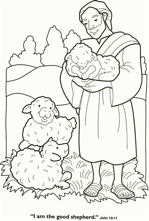 Parable Of The Lost Sheep Coloring Page Coloring Pages