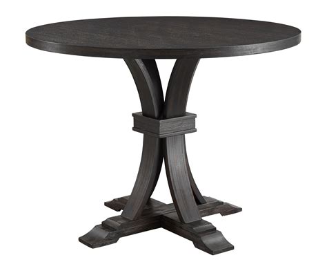 Roundhill Furniture Siena Distressed Black Finish Round Pedestal Counter Height Dining Table ...