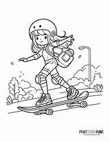 20  Skateboard clipart And coloring Pages Plus Craft Ideas Fun Facts sketch template