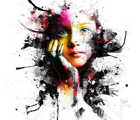 Splash face mixedmedia by Patrice Murciano | No. 2271