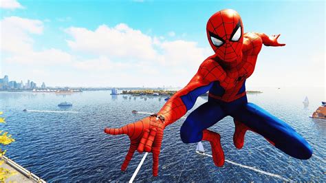 Spider-Man PS4 - Classic Suit Spider-Man Combat, Web Swinging & Free Roam Gameplay - YouTube