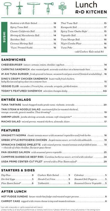 R + D Kitchen Menu, Menu for R + D Kitchen, Napa, Napa - Urbanspoon/Zomato