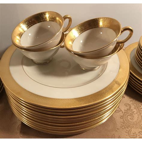 Vintage Lenox Gold Rim Fine China Dinnerware - Set of 41 - Image 2 of 11 | China dinnerware sets ...