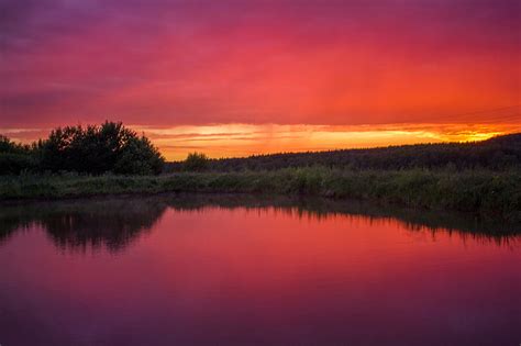 Sunset Lake, Reflection, Lake, Pond, Sunset, HD wallpaper | Peakpx