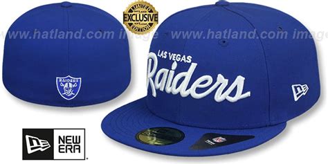 Las Vegas Raiders NFL TEAM-SCRIPT Royal Fitted Hat