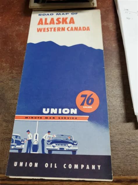 VTG. 1950S UNION 76 Gas Road Maps Alaska Western Canada $9.95 - PicClick