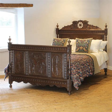 Oak Carved Antique Bed WK174 at 1stDibs