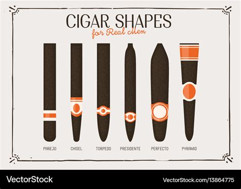 Different cigar shapes Royalty Free Vector Image