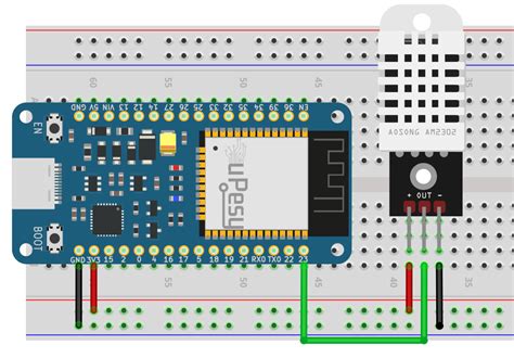 DHT22 ESP32 in Arduino Code: Measuring humidity & temperature