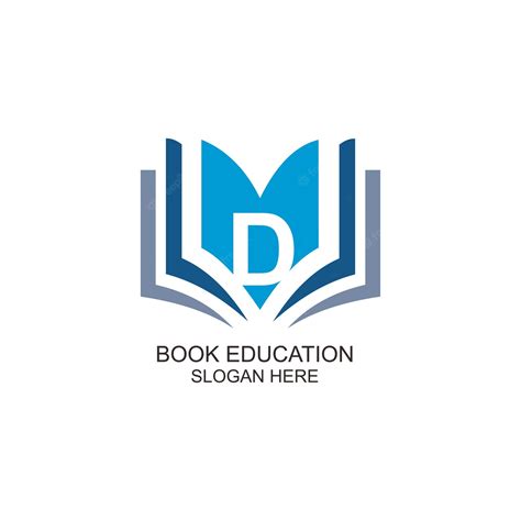 Premium Vector | Book education logo letter d