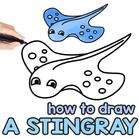 How to Draw a Stingray – Step by Step Drawing Tutorial - Easy Peasy and Fun