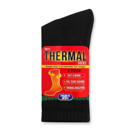 MEN'S BLACK THERMAL SOCKS 3 PACK | Poundstretcher