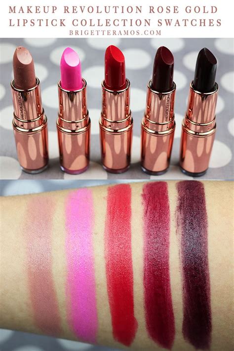 MAKEUP REVOLUTION ROSE GOLD LIPSTICK COLLECTION SWATCHES | lovebrigette.com | Makeup revolution ...