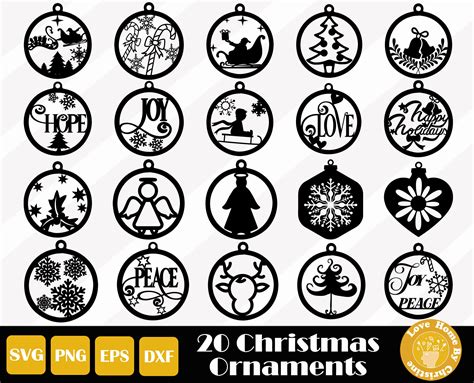 20 Christmas Ornaments Svg Christmas Svg Christmas Cut File - Etsy UK