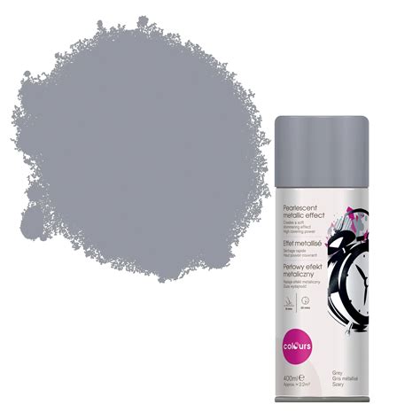 Colours Grey Metallic Spray paint 400 ml | Departments | DIY at B&Q