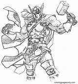 Thor Hammer Coloring Pages sketch template
