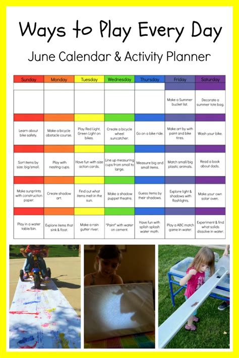 Ways to Play Every Day: June Activity Calendar for #Preschoolers! • The ...