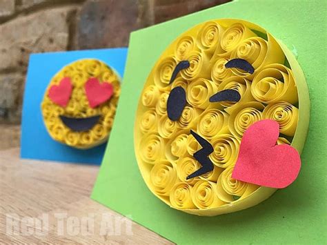 Easy Paper Quilling Emoji Cards - Red Ted Art's Blog