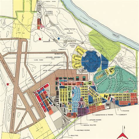 Vintage Map of Maxwell Air Force Base, 1952 by Ted's Vintage Art