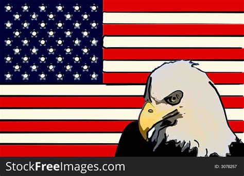 American Flag With Eagle Drawing