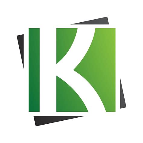 Premium Vector | Green and black square letter k icon