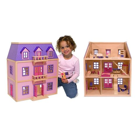 Melissa and Doug Multi-Level Dollhouse | www.hayneedle.com | Wooden dollhouse, Doll house ...