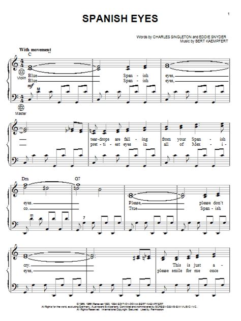 Spanish Eyes | Sheet Music Direct