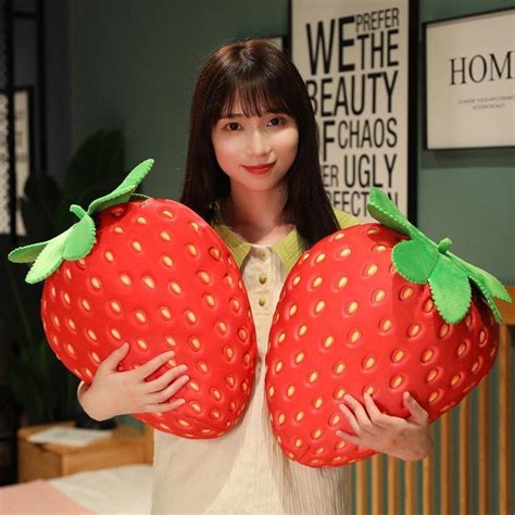 Realistic Giant Strawberry Plush Toy – Plushie Depot