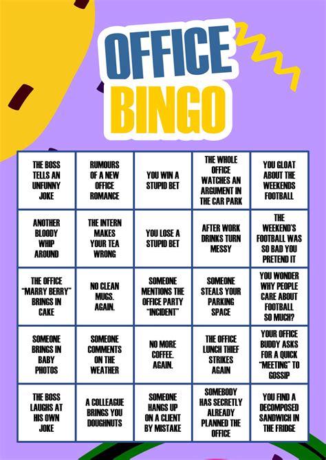 10 Best Printable Office Bingo Bingo Cards Printable Bingo Card ...