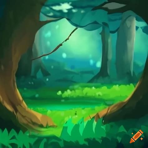 Pokemon battle forest background