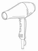 Dryer Hair Drawing Patents Sketch Coloring Page sketch template