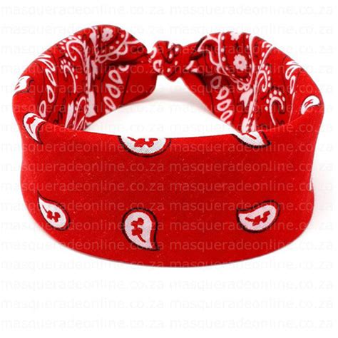 Masquerade Costume Hire – Red Paisley Print Bandana