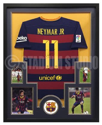 Neymar Jr. Autographed Framed Barcelona Jersey - The Stadium Studio