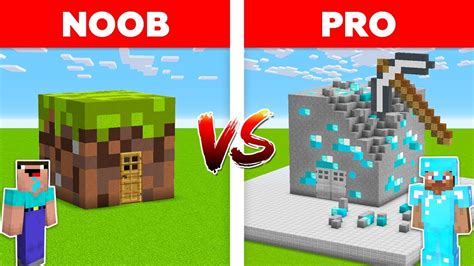 Minecraft NOOB vs PRO: DIRT NOOB HOUSE vs DIAMOND PRO HOUSE IN MINECRAFT ! Challenge 100% ...